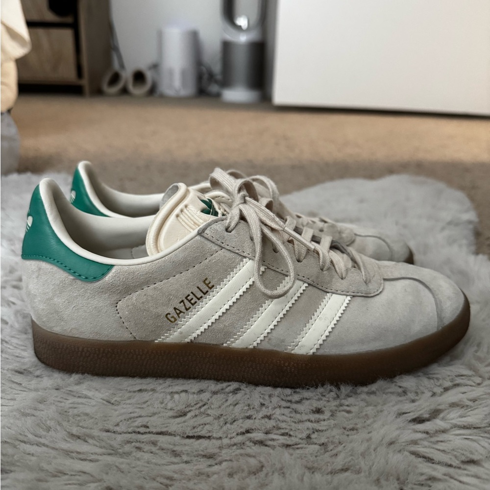 Adidas Gazelle Sneakers in Cream and Green